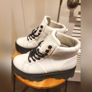 Black and White Platform Boots